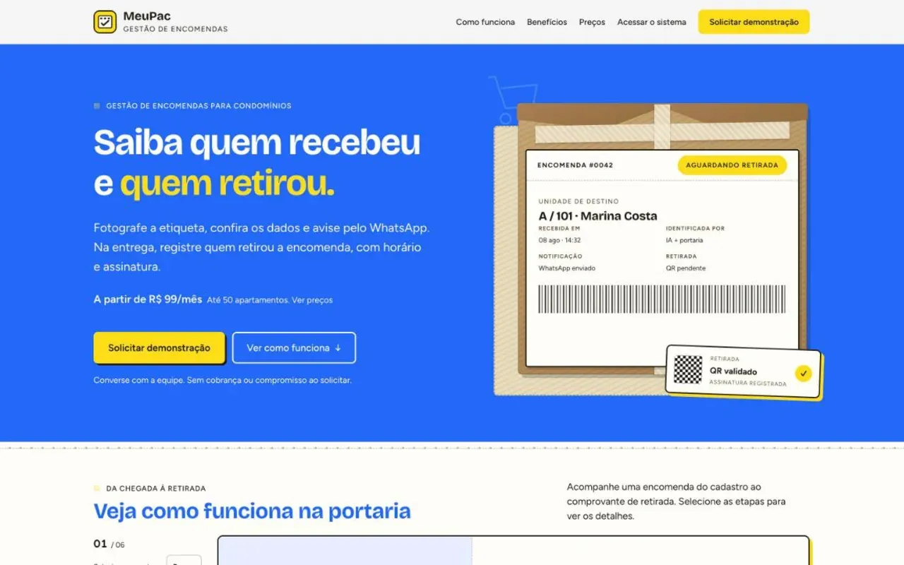 Interface do projeto MeuPac