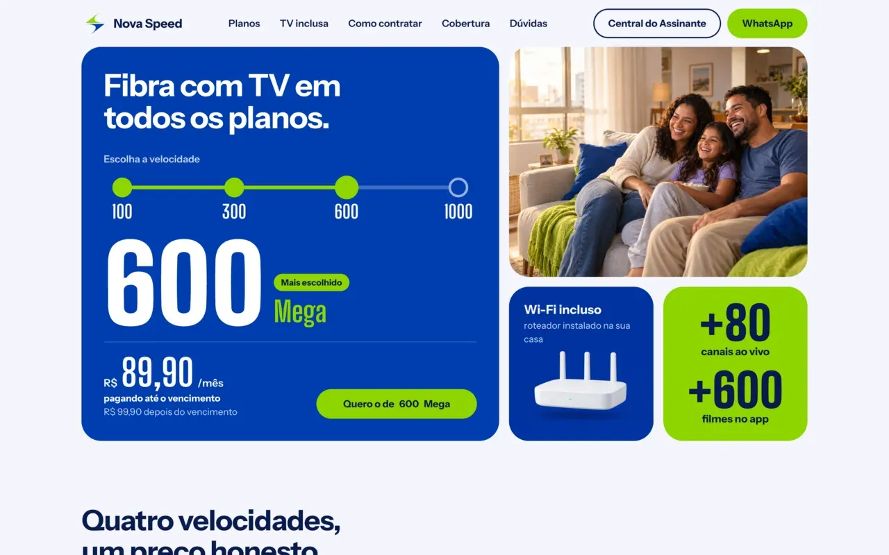 Interface do projeto Nova Speed
